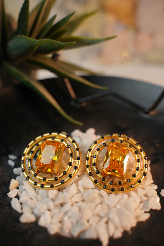 Yellow stone with 2 circle Studs